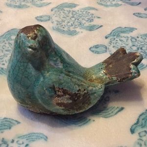 Blue rustic bird decor